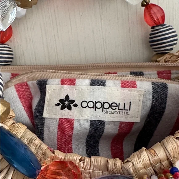 Cappelli Straworld, Inc. Straw Purse with beaded handles - Picture 4 of 6